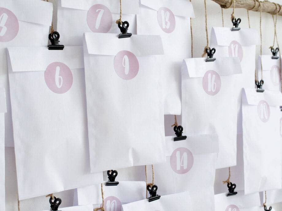 Renna Deluxe Adventskalender ROSA Handlettering Letzter Tag