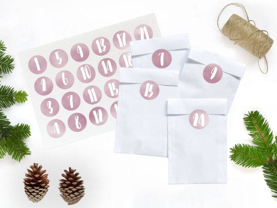 Renna Deluxe Adventskalender ROSA Handlettering Letzter Tag
