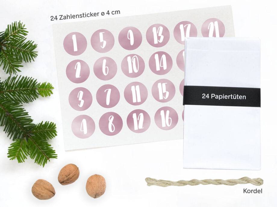 Renna Deluxe Adventskalender ROSA Handlettering Letzter Tag