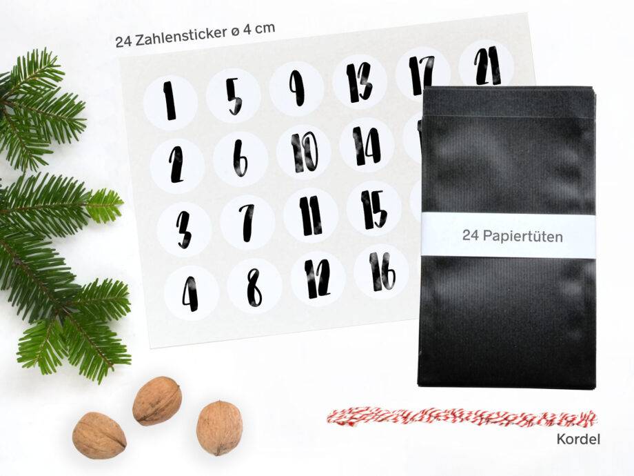 Renna Deluxe Adventskalender Schwarz mit Handlettering für Männer Black Friday Preise