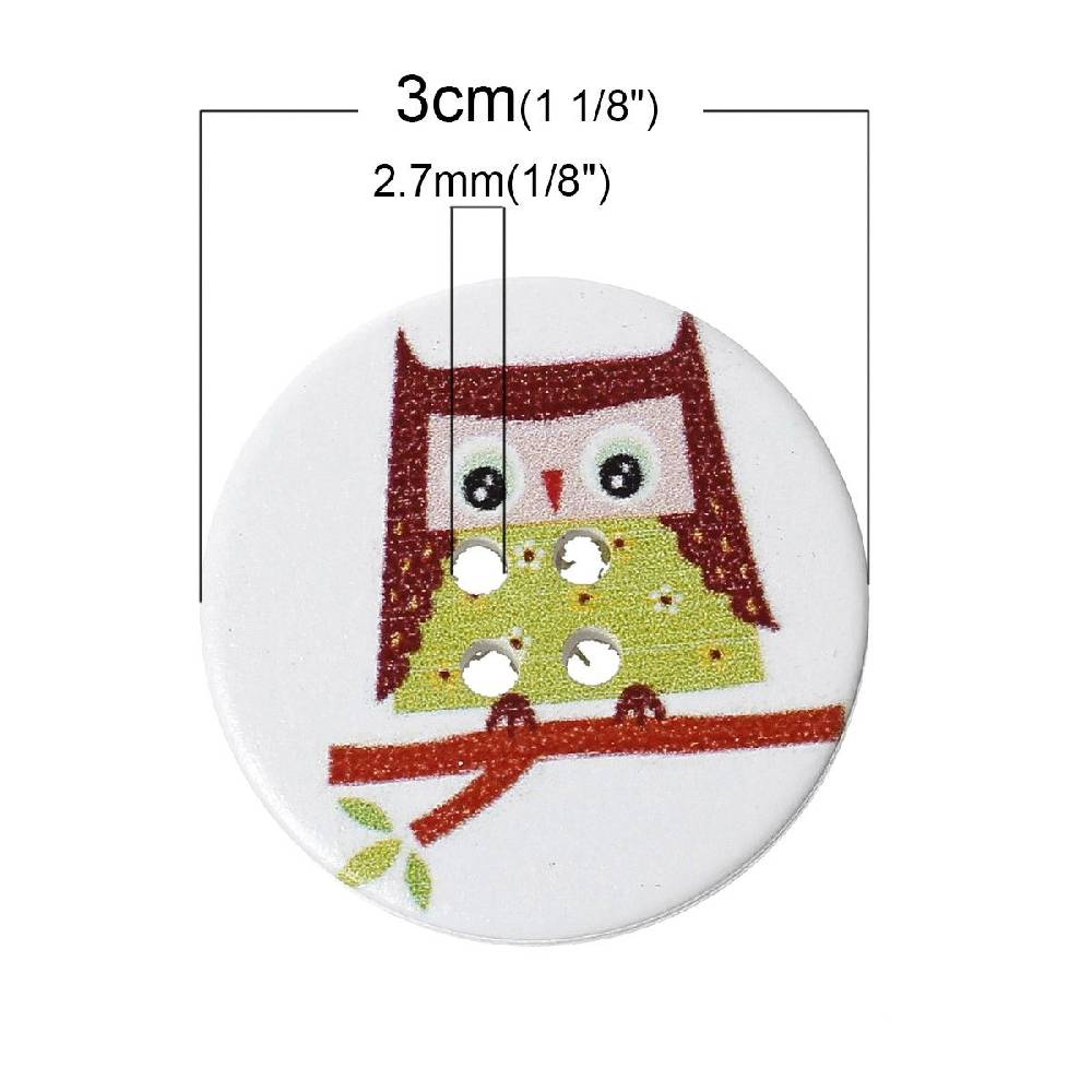 Sadingo Holzknöpfe / 50 Stk. / Ø 3 cm Auslauf