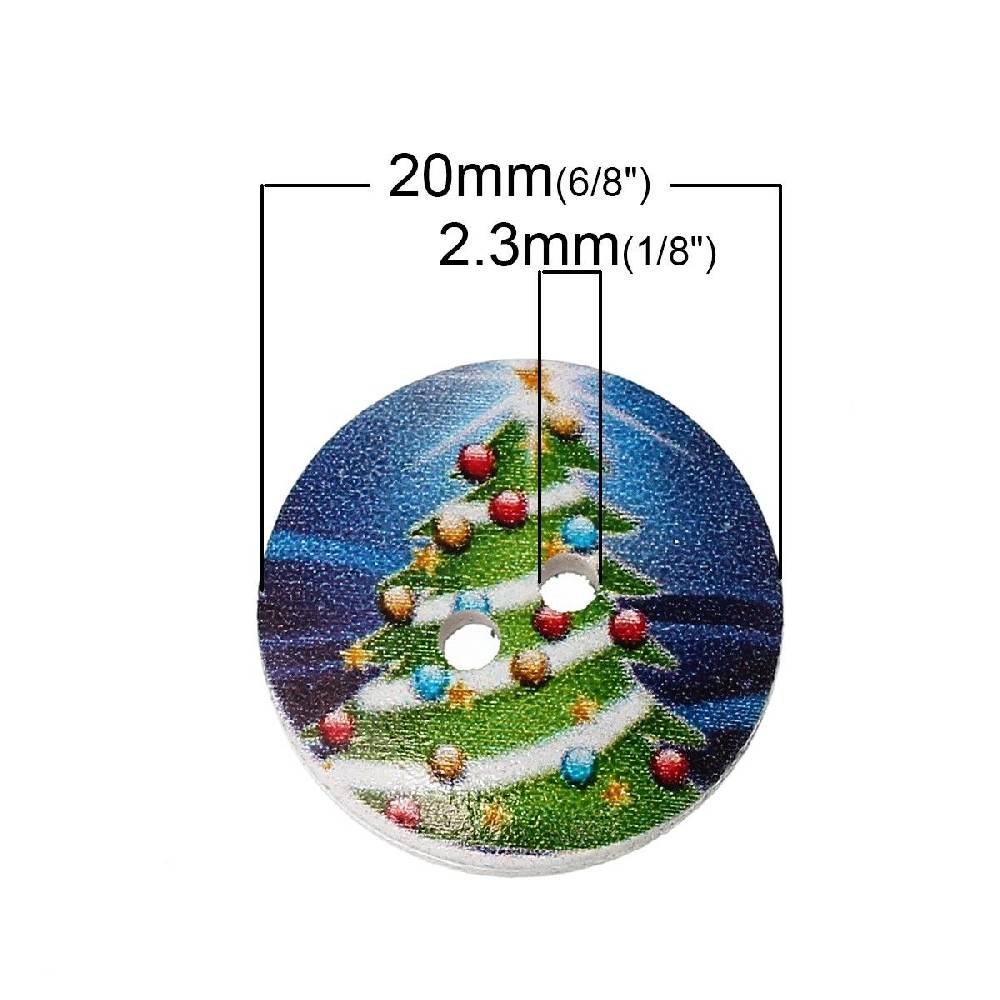 Sadingo Holzknöpfe Weihnachten 2 Stück, Ø 2 mm Fabrikverkauf
