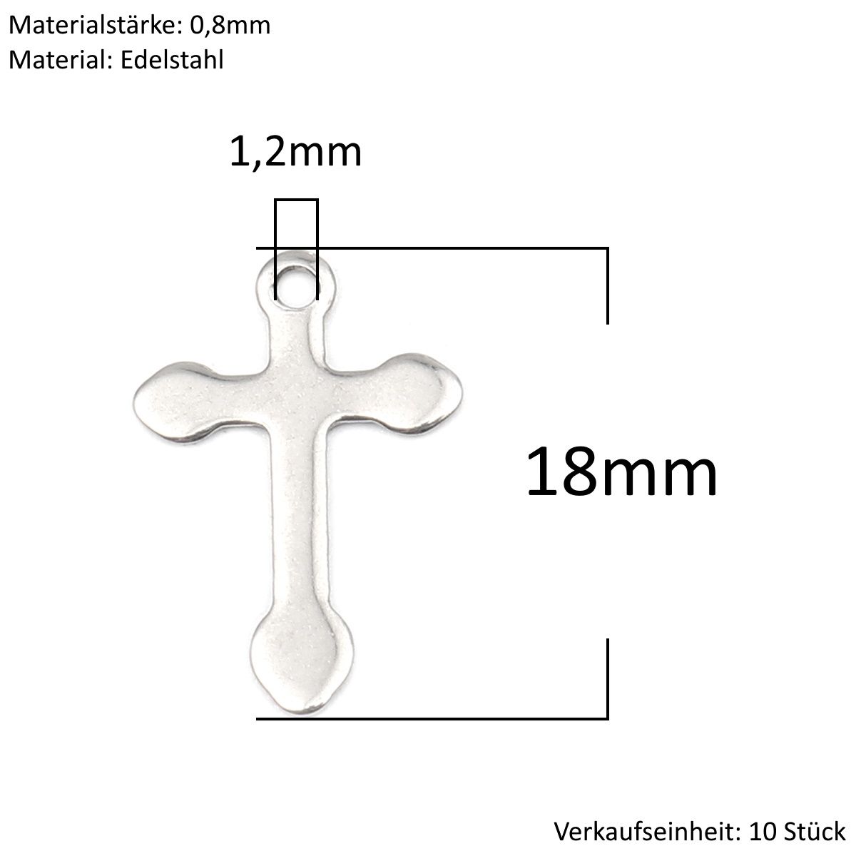 Sadingo Kreuz Anhänger Silber 10 Stück 12x18mm, Bastelbedarf Flash Sale
