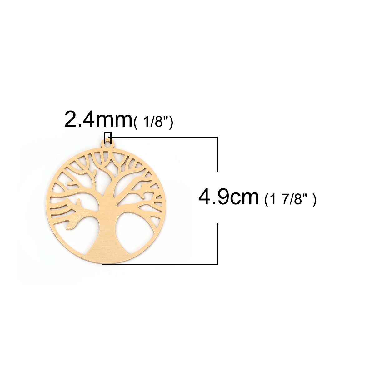 Sadingo 1 Metallanhänger Lebensbaum - 49 x 45 mm - Gold Begrenzt auf 3 Tage