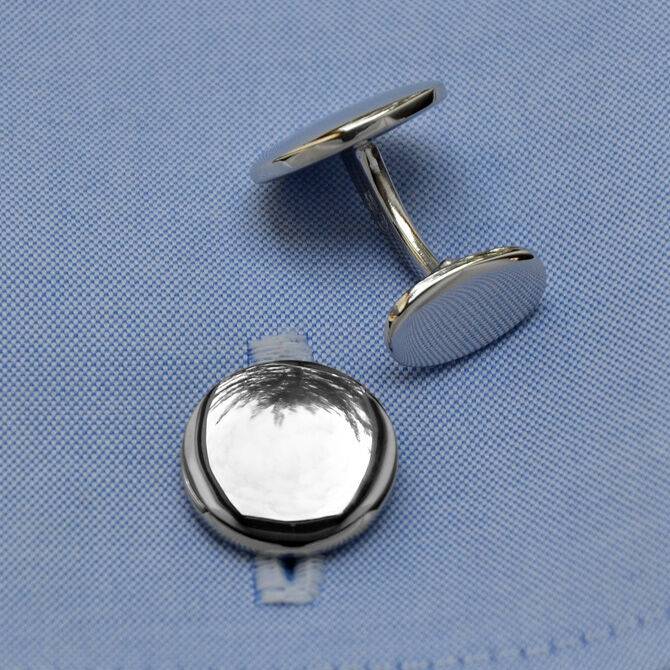 SchwesterSchwester Manschettenknöpfe Silber rund Limitierter Zeitrabatt