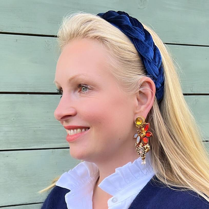 SchwesterSchwester Große Soutache-Ohrringe in Gold, Champagner und Braun Black Friday