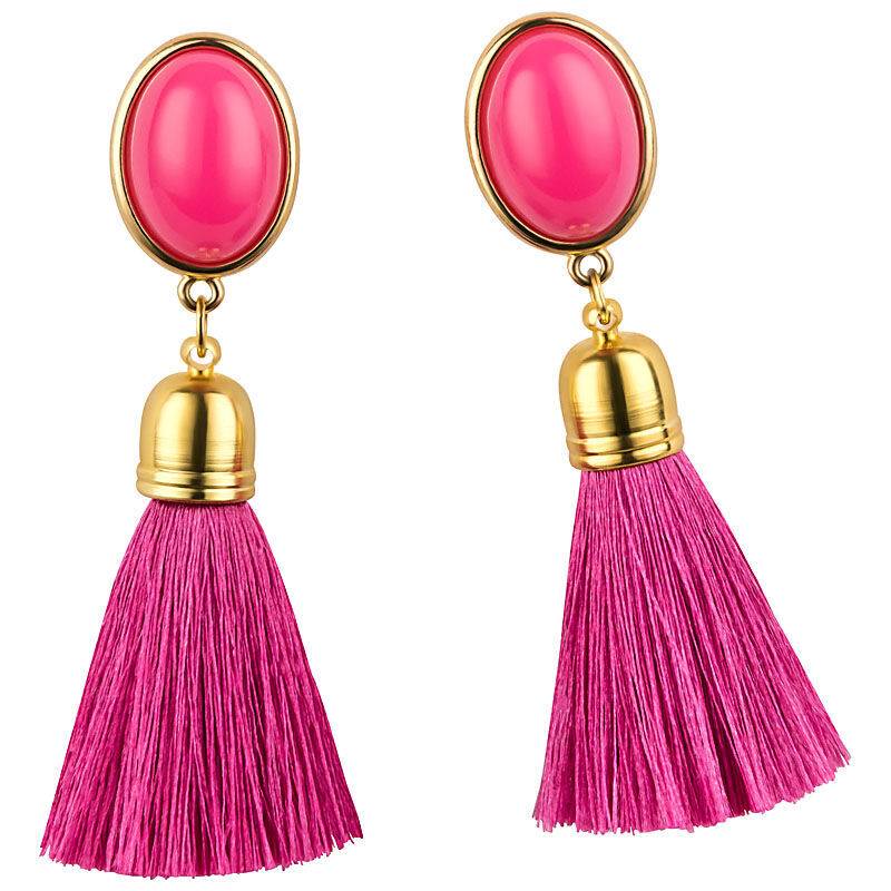 SchwesterSchwester Quasten Ohrringe als Ohrstecker in Pink mit pinkfarbener Quaste von AmuseToi Bis zu 50% Rabatt